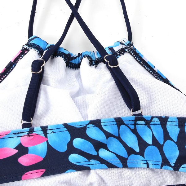 New Split Children's Swimsuit Sexy Solid Color Printed Bikini Set