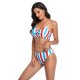 New swimsuit sexy color stripe printed split swimsuit bikin bikini