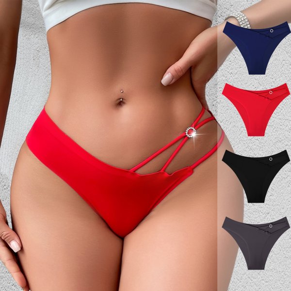 New sexy slim strap low waist threaded triangle pants for women, comfortable and breathable half hip underwear