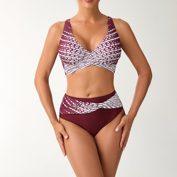 New Bikini Printed Sexy Bikini Set Split Swimsuit