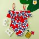 Children's swimsuit with ruffle print, cute girls' one-piece swimsuit