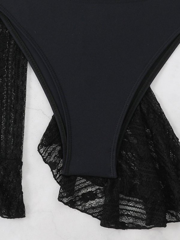 2026 hot bikini cover up bikini four piece set ruffled swimsuit women's split sexy swimsuit