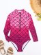 New sports one-piece swimsuit, women's long sleeved swimsuit, adult surfing suit