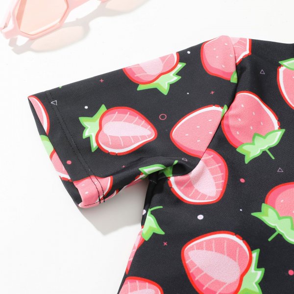 Children's swimsuit, women's printed cute one-piece sunscreen surfing suit 130-160