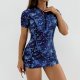 2025 new swimsuit women's printed short sleeved women's sports suit