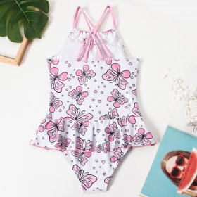 New swimsuit with printed skirt style one-piece swimsuit for girls