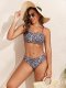 2026 new split swimsuit leopard print minimalist bikini with chest cushion women's sexy beach swimsuit women