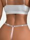 Women's slim thong with sexy design, ultra-thin silver ribbon, comfortable women's underwear