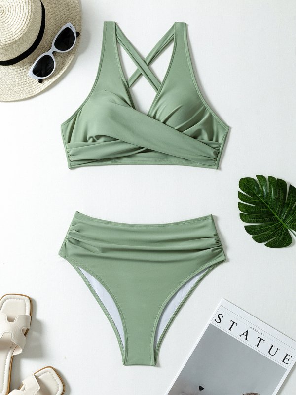 New Split Swimsuit Sexy Women's Solid Color Swimsuit Bikini