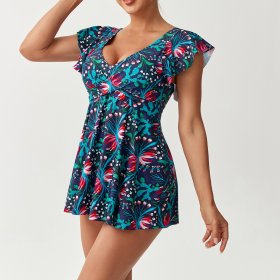 2025 New Tankini Conservative Split Skirt Swimsuit Bikini