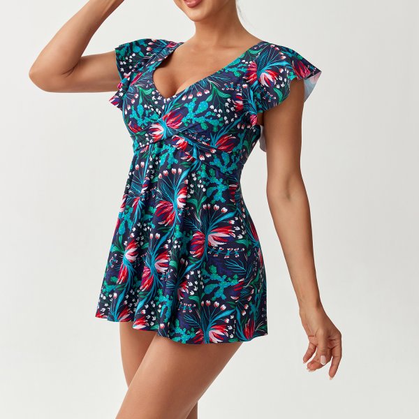 2025 New Tankini Conservative Split Skirt Swimsuit Bikini