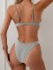 New Split Swimsuit Women's Solid Color Steel Bracket Sexy Bikini Set Swimsuit