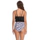 New women's swimsuit double-layer lotus leaf high waist split swimsuit bikin