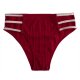 Seamless knitted thin band comfortable hip-hugging elastic ribbed mid-waist briefs for women