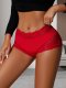 Black/Red/White Lace Boyshort: Lifting Seamless Women's Underwear