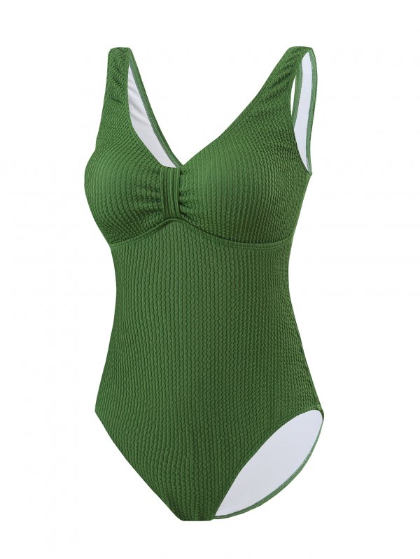 New one-piece swimsuit women's solid color sexy bikini