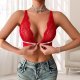 Red Lace Half-Cup Bralette: Push-Up Low-Back Wearable Lingerie