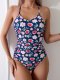 New one-piece printed swimsuit sexy and fashionable solid color swimsuit for women