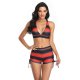 Bikini Multi Color Gradient V-neck High Waist Split Hot Spring Swimsuit