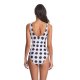 New polka dot one-piece swimsuit printed conservative women's swimsuit