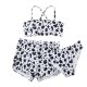 New children's swimsuit split print floral three piece shorts bikini