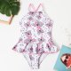 New swimsuit with printed skirt style one-piece swimsuit for girls