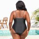 New one-piece swimsuit solid color sexy plus fat plus plus size swimsuit