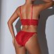 Red Lace Halter Lingerie Set: Push-Up Low-Back Pure Desire Style