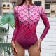 New sports one-piece swimsuit, women's long sleeved swimsuit, adult surfing suit