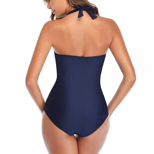 New one-piece swimsuit solid color conservative belly cover set swimsuit for women