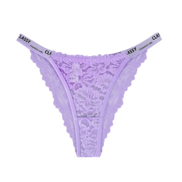 Lace sexy explosive low waist embroidered flower thong for women