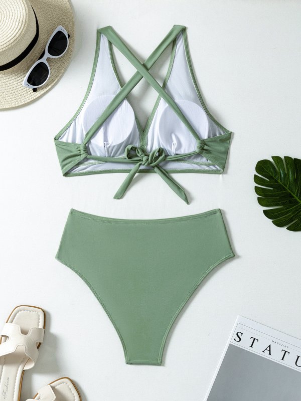 New Split Swimsuit Sexy Women's Solid Color Swimsuit Bikini