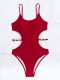 New one-piece swimsuit solid color sexy tight fitting women's swimsuit