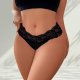 Black Lace Plus-Size Thong: Breathable Teen Underwear (1XL-4XL)