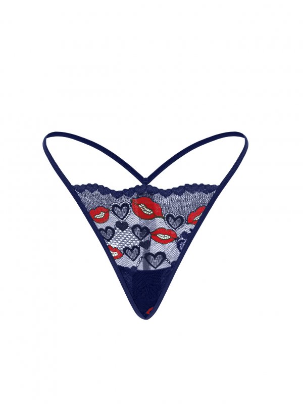 New sexy lace underwear with big red lip print thong and sexy women's T-pants