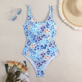 Jumpsuit sexy printed women's swimsuit backless tight swimsuit