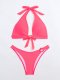 New Split Swimsuit Women's Solid Color Tight Sexy Bikini Set