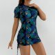 2025 new swimsuit women's printed short sleeved women's sports suit
