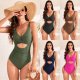 2026 hot selling swimsuit for women looking slim, cross skirt style one-piece hot spring swimsuit