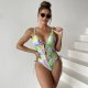 New one-piece swimsuit with hot stamping printed tight conservative swimsuit for women