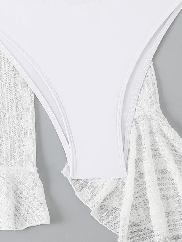 2026 hot bikini cover up bikini four piece set ruffled swimsuit women's split sexy swimsuit