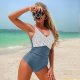 Women's New Arrival Striped Halter Neck One-Piece Swimsuit Sexy Backless Triangle Swimwear