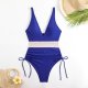 Solid color one-piece splicing women's sexy new conservative backless bikini swimsuit