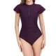 Solid-Color One-Piece Sexy Tummy-Covering Swimsuit for Women
