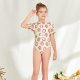 Children's swimsuit, women's printed cute one-piece sunscreen surfing suit 130-160