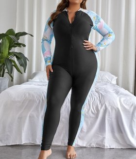 Women's one-piece swimsuit for concealing flesh and slimming, sunscreen jellyfish suit, plus size swimsuit