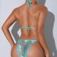 Turquoise Lace Halter Lingerie Set: Push-Up Low-Back Pure Desire Style (XS-L)