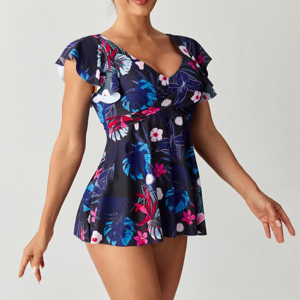 2025 New Tankini Conservative Split Skirt Swimsuit Bikini