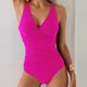 2026 new women's tight-fitting, solid-color bikini with a cross-back one-piece swimsuit