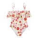 Children's swimsuit with ruffle print, cute girls' one-piece swimsuit